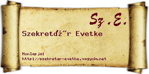 Szekretár Evetke névjegykártya